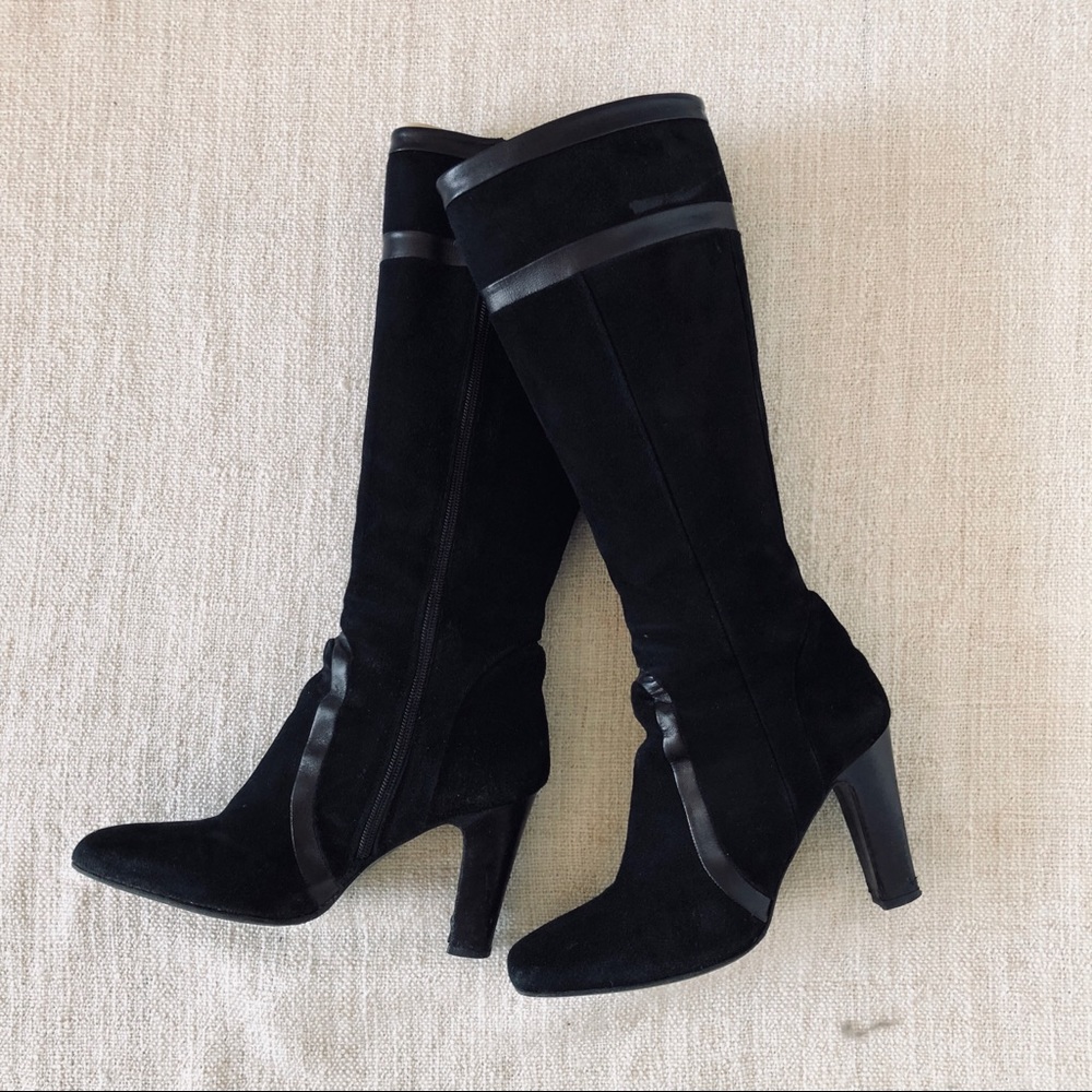 Charles david suede leather mid boots